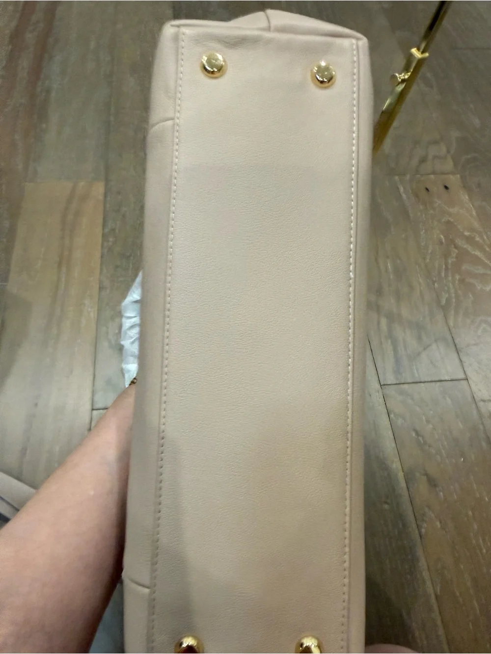 Tumi Blush Pink All Leather Laptop Tote with Gold Hardware Fits 14” Laptop